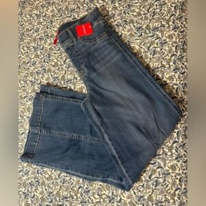 Spanx Wide Leg Jeans-front seams, vintage indigo